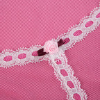 Pink Frill Lace Long Sleeve Crop Top