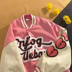 Heart Letter Embroidery Varsity Jacket