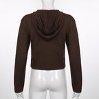 Brown Knit Long Sleeve Jacket