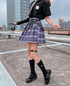 Tennis Plaid High Waisted Pleated Mini Skirt Sailor School Student Summer Bottoms E-Girl Kawaii Korean Japanese Harajuku Streetwear