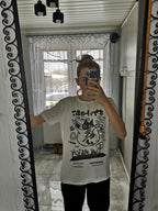 Cat Cartoon Print Loose Short Sleeve T-shirt