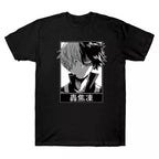 Japanese Anime Superhero Cartoon Print Short Sleeve Shirt T-shirt