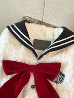 Japanese Sailor Fluffy Bow Knot Jacket
