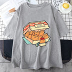 Kitten Nugget Print Short Sleeve T-shirt