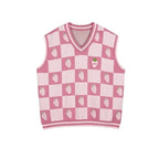 Pink Strawberry Plaid Sweater Vest