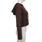 Brown Knit Long Sleeve Jacket