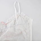 Cute Lace Mesh Patchwork Transparent Corset Camisole Ruffle Crop Top Sleeveless Shirt Summer Aesthetic Casual E-Girl Kawaii Korean Japanese Harajuku