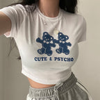 Bear Print Crop Top