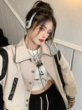 Beige Patchwork Bomber Jacket
