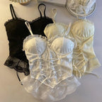 Spaghetti Strap Lace Corset Top