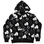 Black Skull Punk Zipper Hoodie