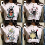 Japanese Anime Cartoon Print Loose Casual Short Sleeve Shirt T-shirt