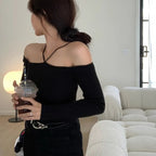 Halter Cut Out Knit Sweater