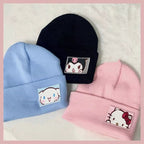 Cute Anime Knit Wool Hat Beanie Aesthetic Casual E-Girl Kawaii Korean Japanese Harajuku