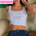 Cute Knit Indie Letter Embroidery Black White Tank Top Crop Top Sleeveless Shirt Goth Punk Casual E-Girl Kawaii Korean Japanese Harajuku Streetwear