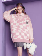Japanese Anime Checkered Vest Sweater