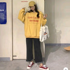 Girls Letter Print Oversized Hoodie