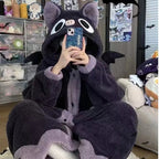 Japanese Bat Cartoon Plush Poncho