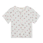 Cute Flower Rose Button Up Crop Top Short Sleeve Shirt T-shirt Tee Top Kawaii Korean Japanese Harajuku Chinese Retro Streetwear Aesthetic Fashion