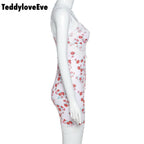 Cute Sexy Summer Boho Lace Graphic Lace Up Elegant Mini Bodycon Dress E-Girl Kawaii Korean Japanese Harajuku Chinese Retro Streetwear