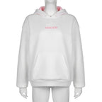 Pink Heart Print Hoodie