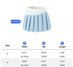 2PCS Blue Knit Long Sleeve Top + High Waist Pleated Mini Skirt