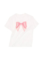 Pink Bow Print Short Sleeve T-shirt