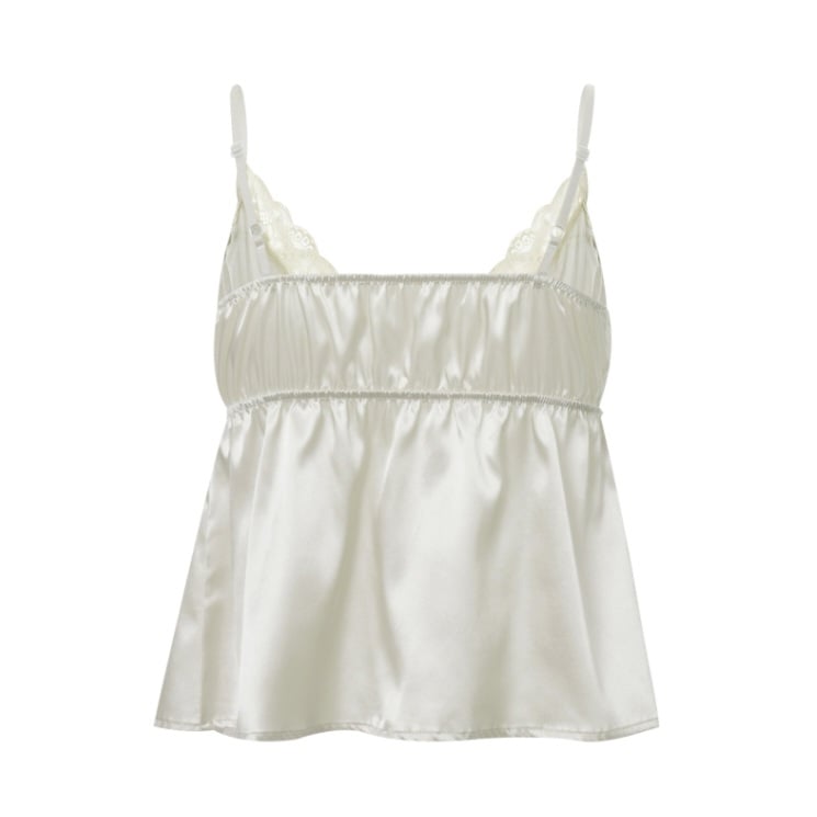 Lace Trim Bow Tie V Neck Camisole
