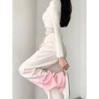 Pink Ombre High Waist Denim Jeans