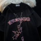 Star Print Chain Short Sleeve T-shirt
