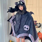 Japanese Bat Cartoon Plush Poncho