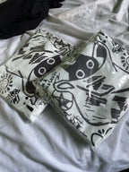 Cat Cartoon Print Loose Short Sleeve T-shirt