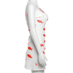Goldfish Print Ribbed Mini Dress