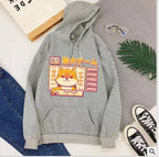 Cute Pastel Shiba Inu Dog Cartoon Print 90s Oversized Hoodie Sweater Sweatshirt Pullover Winter E-Girl Kawaii Korean Japanese Harajuku Streetwear