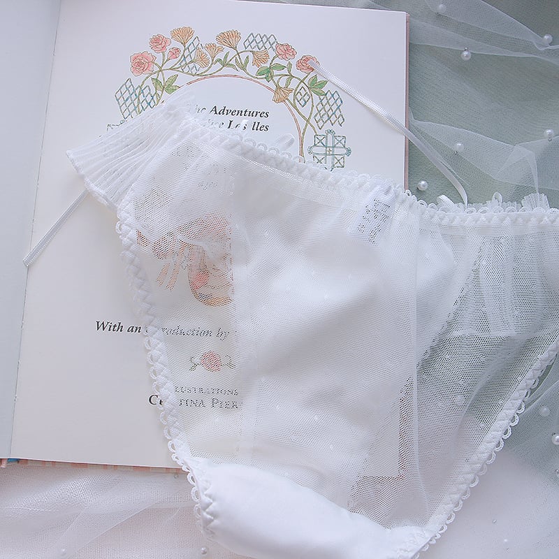 Sweet Bow Mesh Bra + Panties Set