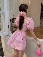 Pink Cherry Backless Mini Dress