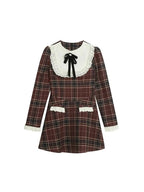 Preppy Plaid Long Sleeve Dress