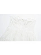 White Strapless Lace Dress