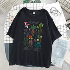 Cute Herbology Plant Mushroom Cartoon Print Loose Oversize Short Sleeve T-shirt Punk Aesthetic Casual Summer E-Girl Kawaii Korean Japanese Harajuku