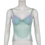 Blue Polka Dot Lace Camisole