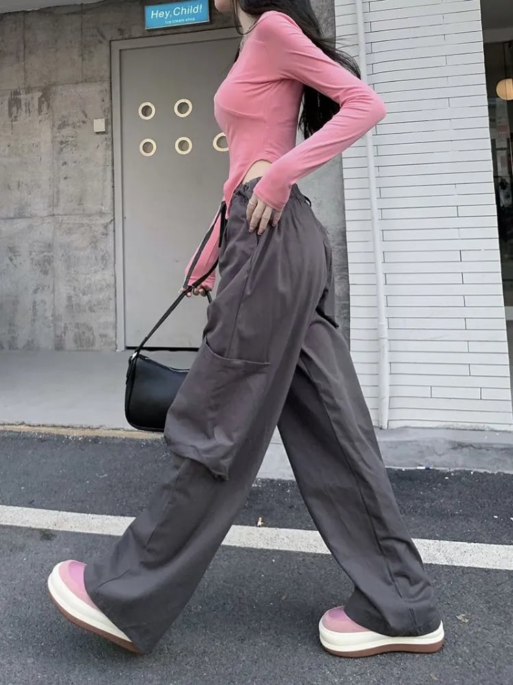 Pink Oversized Baggy Cargo Pants