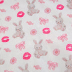 2PCS Rabbit Print Tracksuit Hoodie + Mini Skirt Set