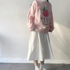 Sweet Pink Peach Embroidery Sweater