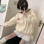 Kawaii Sailor Collar Zip Up Hoodie