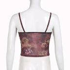 Grunge Floral Print Crop Top