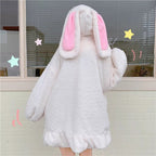 Cute Fluffy Rabbit Ear Oversized Long Sleeve Pullover Hoodie Sweatshirt E-Girl Kawaii Korean Japanese Harajuku