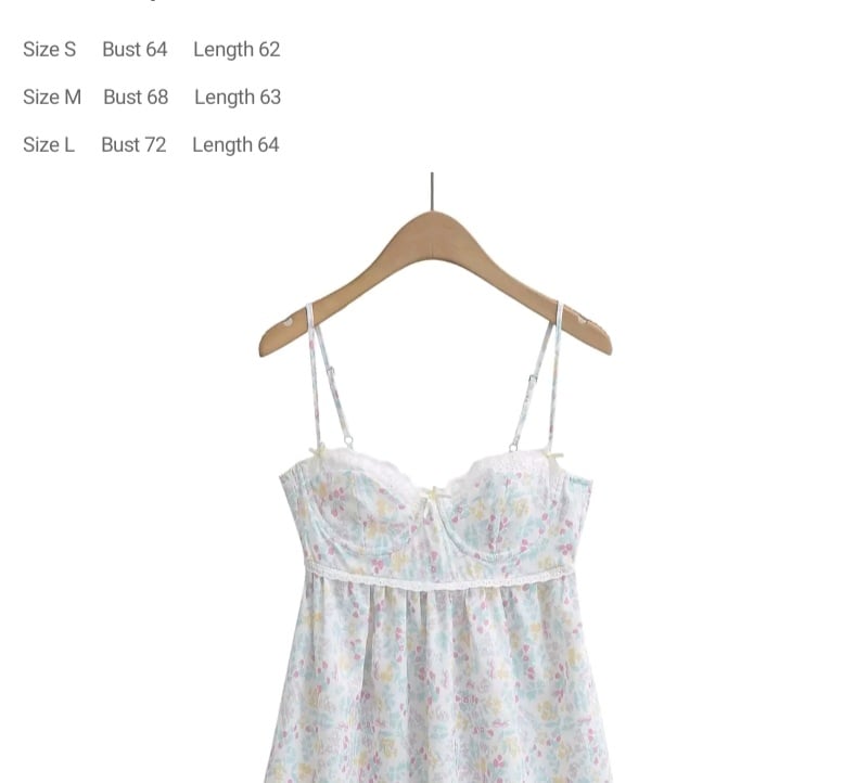 Floral Print Lace Trim Sling Dress