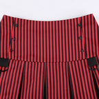 Vintage 90s Red Plaid Striped Pleated Low Waisted Skirt Academia E-Girl Kawaii Korean Japanese Harajuku Streetwear