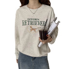 Letter Dog Embroidery Sweater