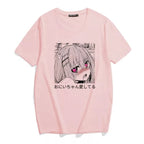 Cute Anime Sweet Girl Cartoon Short Sleeve T-shirt Print Punk Goth Loose Aesthetic Casual Summer E-Girl Kawaii Korean Japanese Harajuku